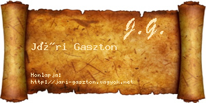 Jári Gaszton névjegykártya
